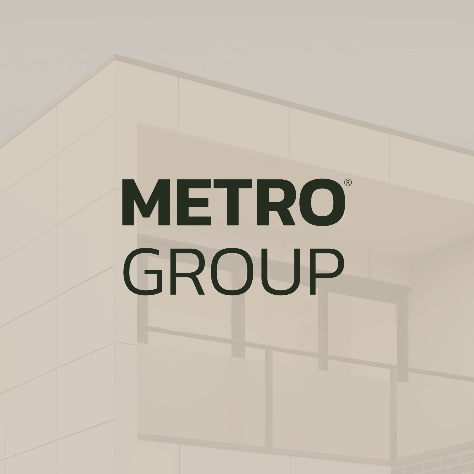 Logo design for Metro Group Real Estate on beige background