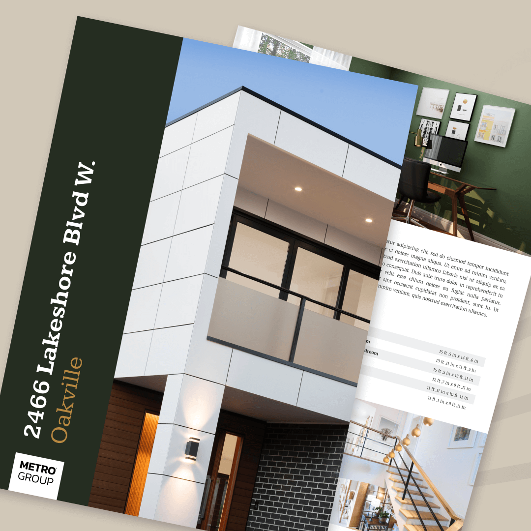 1 page brochure design for Metro Group real estate